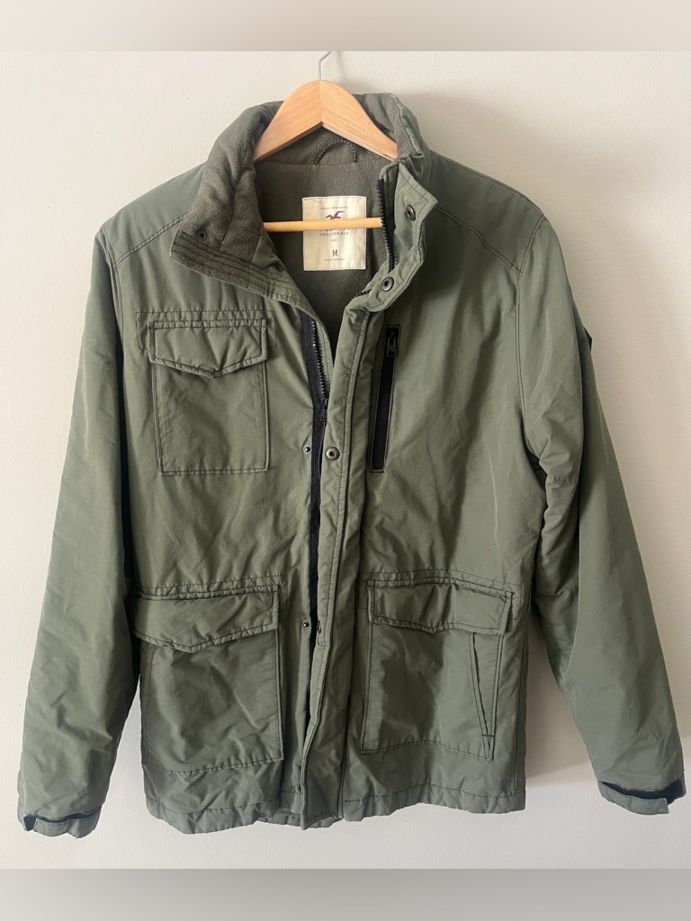 Hollister Military-Style Field Jacket in Olive